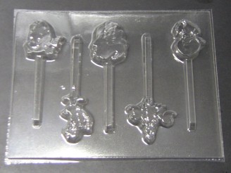 559sp Small Mermaid and Friends Chocolate Candy Lollipop Mold